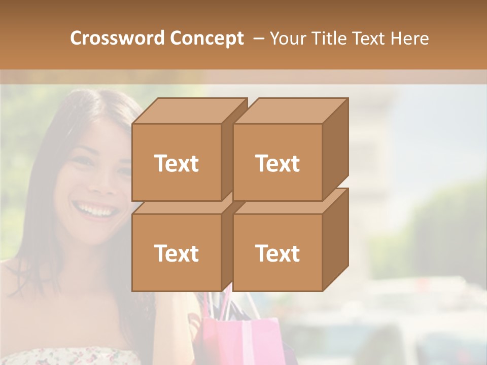 Female Elysees Happy PowerPoint Template