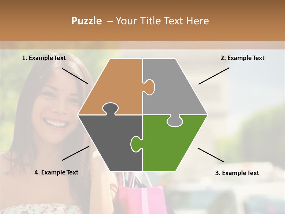 Female Elysees Happy PowerPoint Template