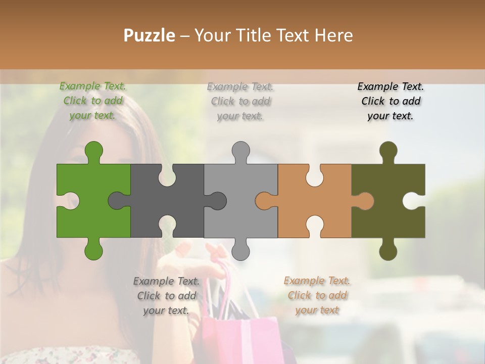 Female Elysees Happy PowerPoint Template