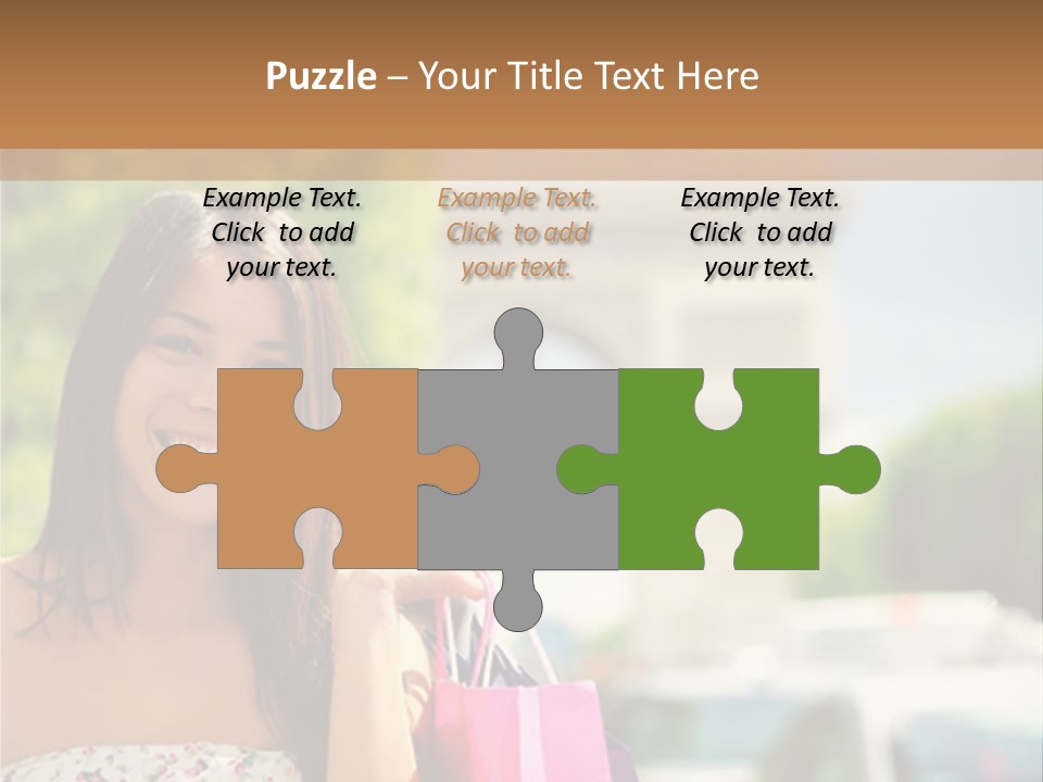 Female Elysees Happy PowerPoint Template