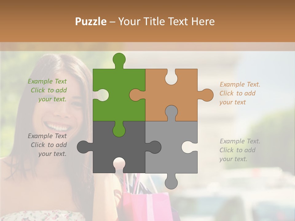Female Elysees Happy PowerPoint Template