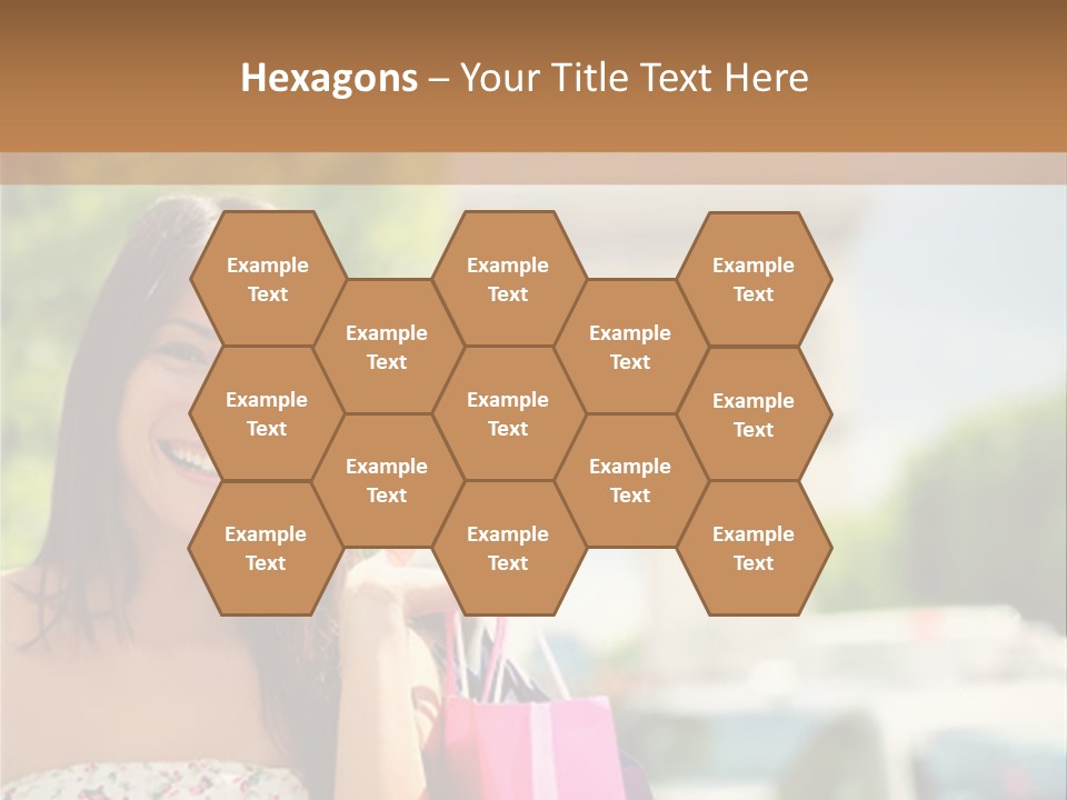 Female Elysees Happy PowerPoint Template