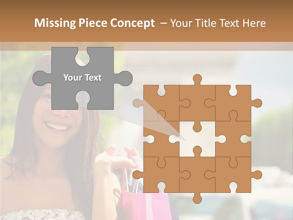 Female Elysees Happy PowerPoint Template