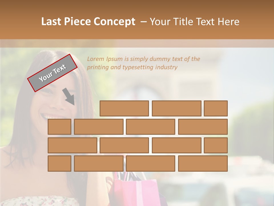 Female Elysees Happy PowerPoint Template