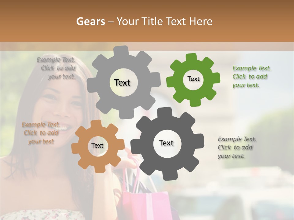 Female Elysees Happy PowerPoint Template