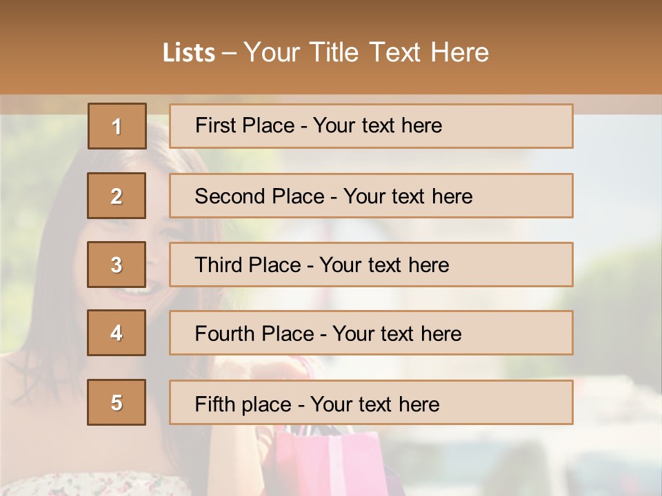 Female Elysees Happy PowerPoint Template