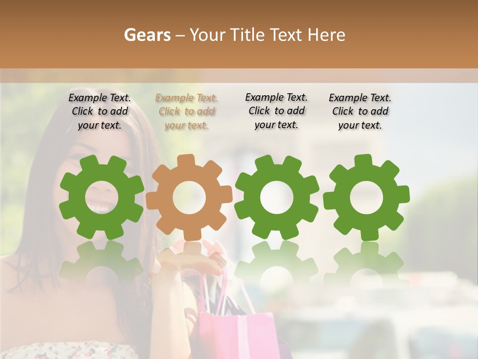 Female Elysees Happy PowerPoint Template