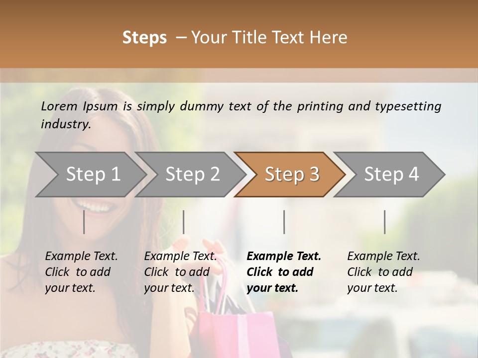 Female Elysees Happy PowerPoint Template