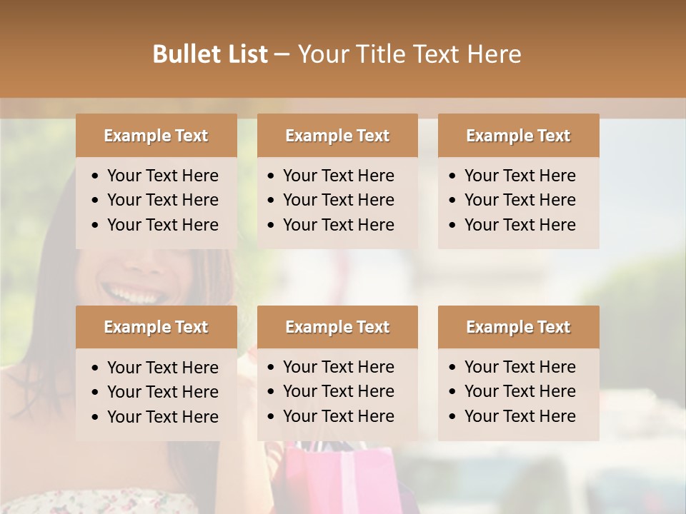 Female Elysees Happy PowerPoint Template