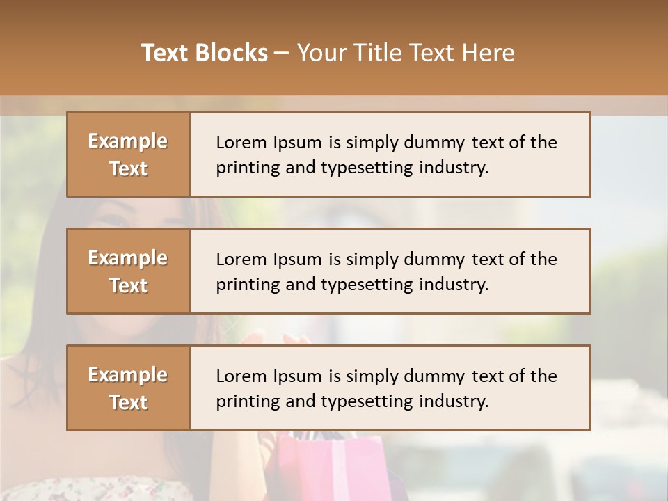 Female Elysees Happy PowerPoint Template