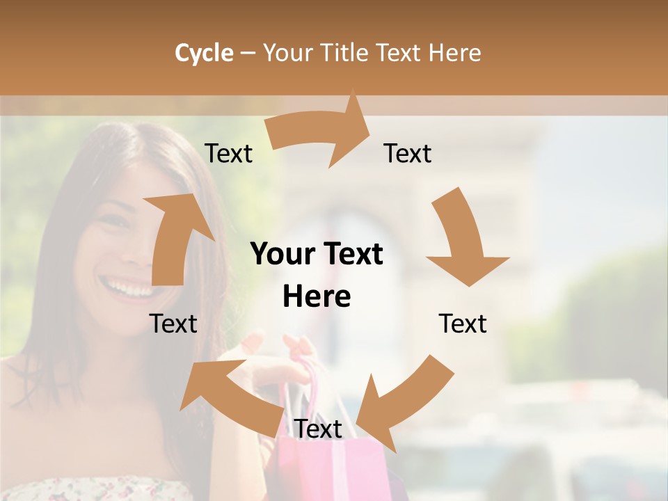 Female Elysees Happy PowerPoint Template