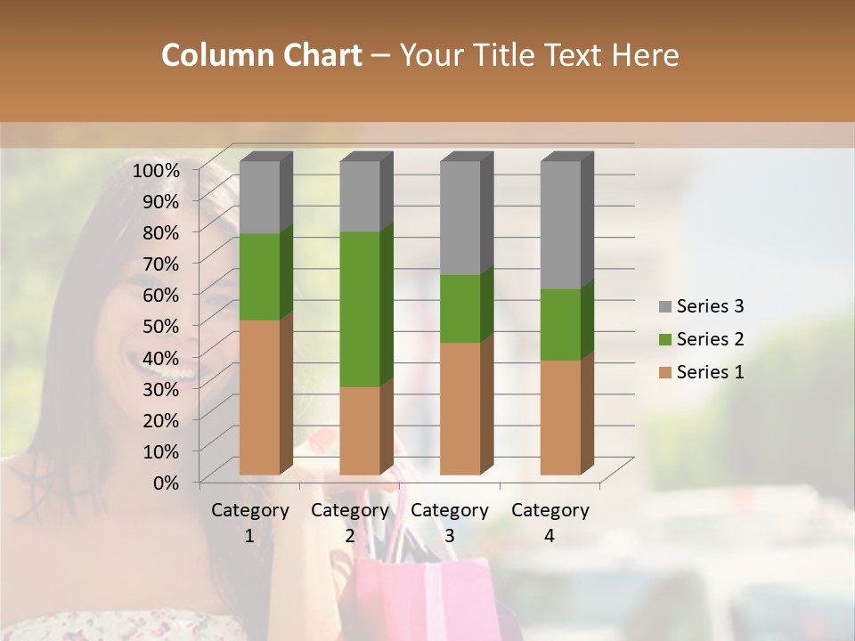 Female Elysees Happy PowerPoint Template