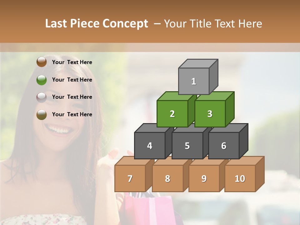 Female Elysees Happy PowerPoint Template