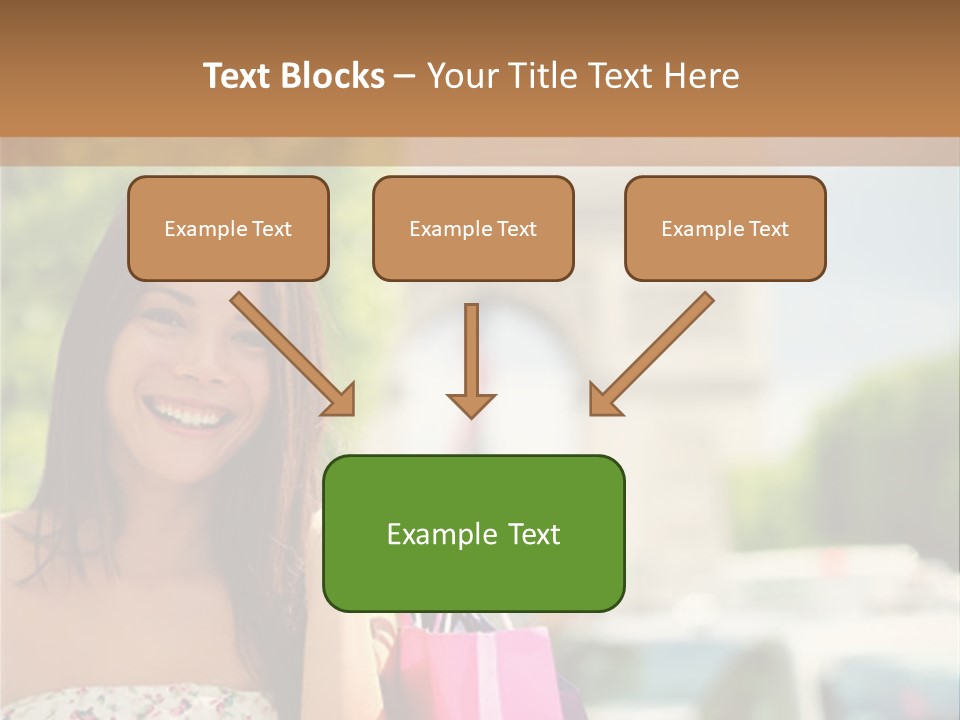 Female Elysees Happy PowerPoint Template