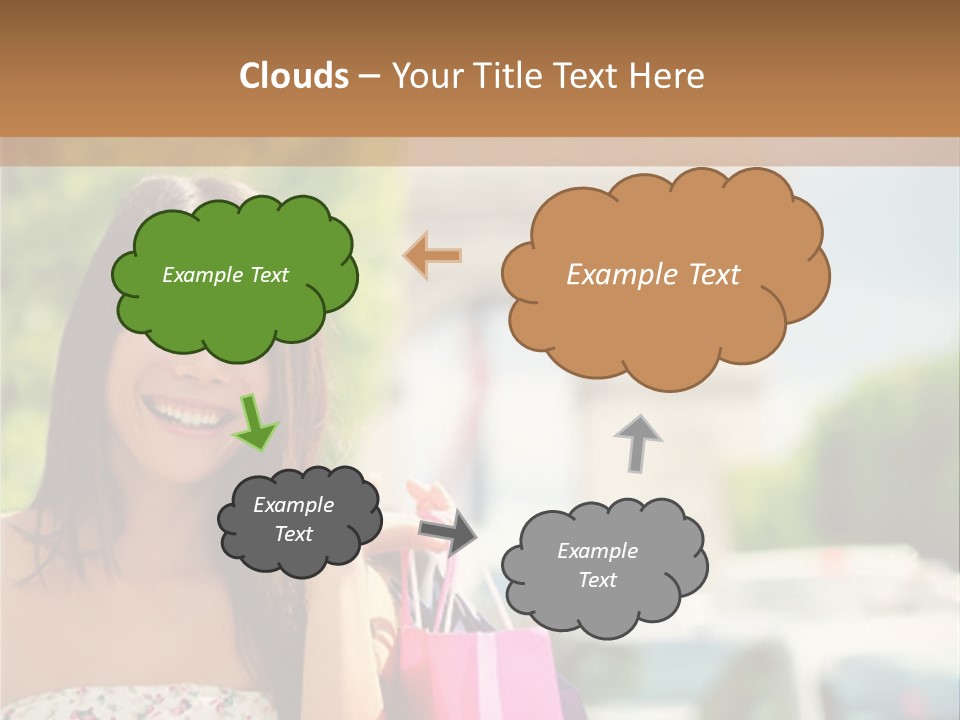 Female Elysees Happy PowerPoint Template