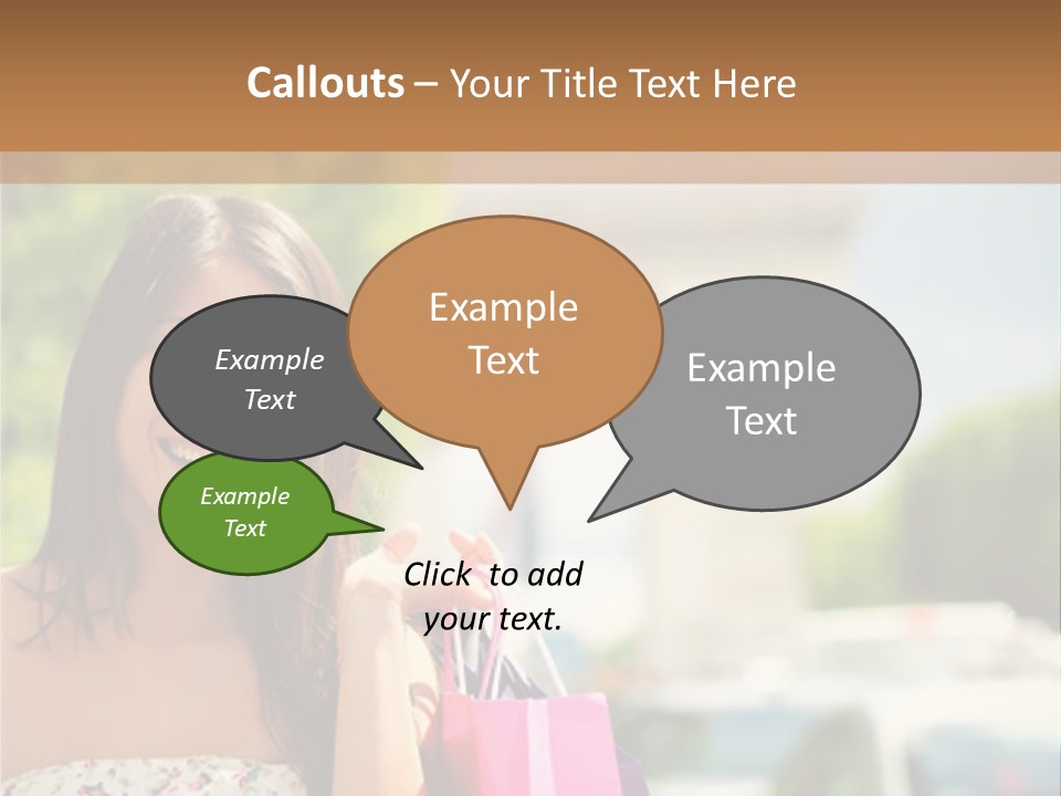 Female Elysees Happy PowerPoint Template