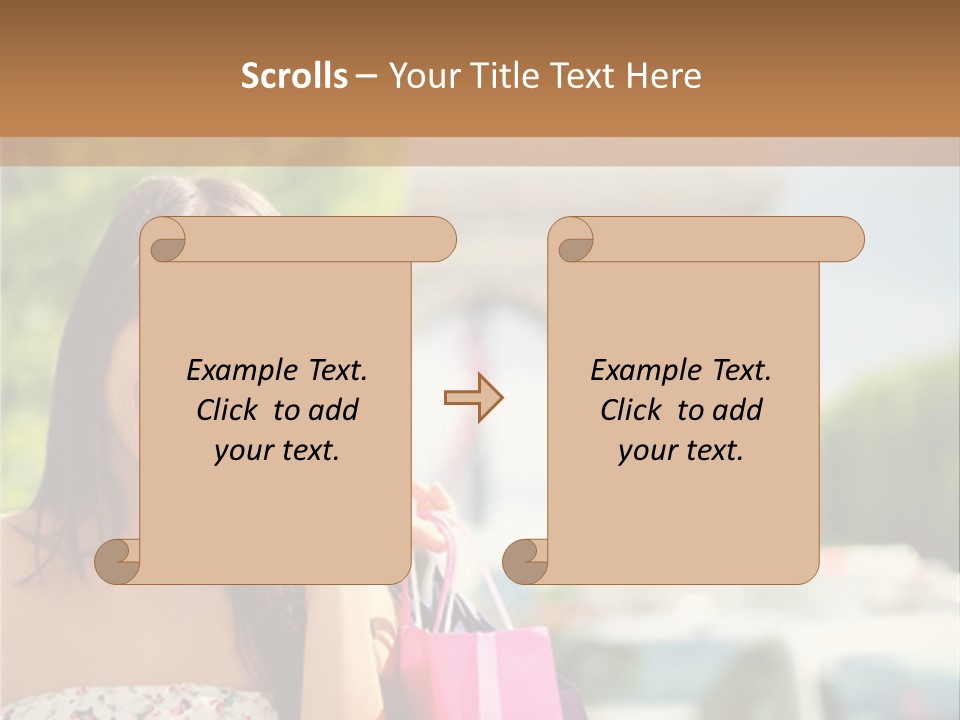Female Elysees Happy PowerPoint Template