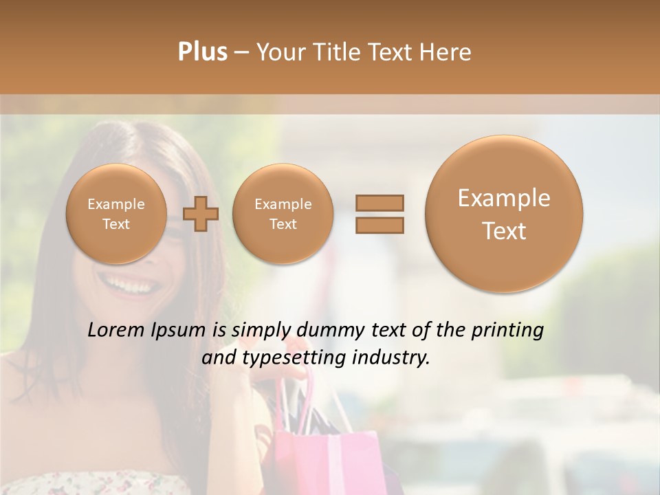 Female Elysees Happy PowerPoint Template