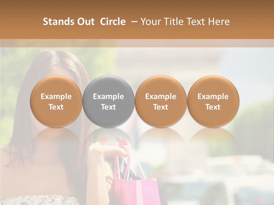 Female Elysees Happy PowerPoint Template