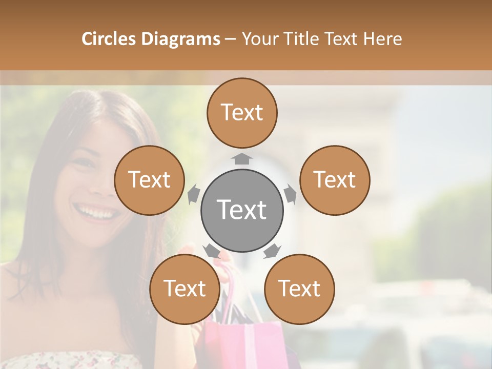 Female Elysees Happy PowerPoint Template