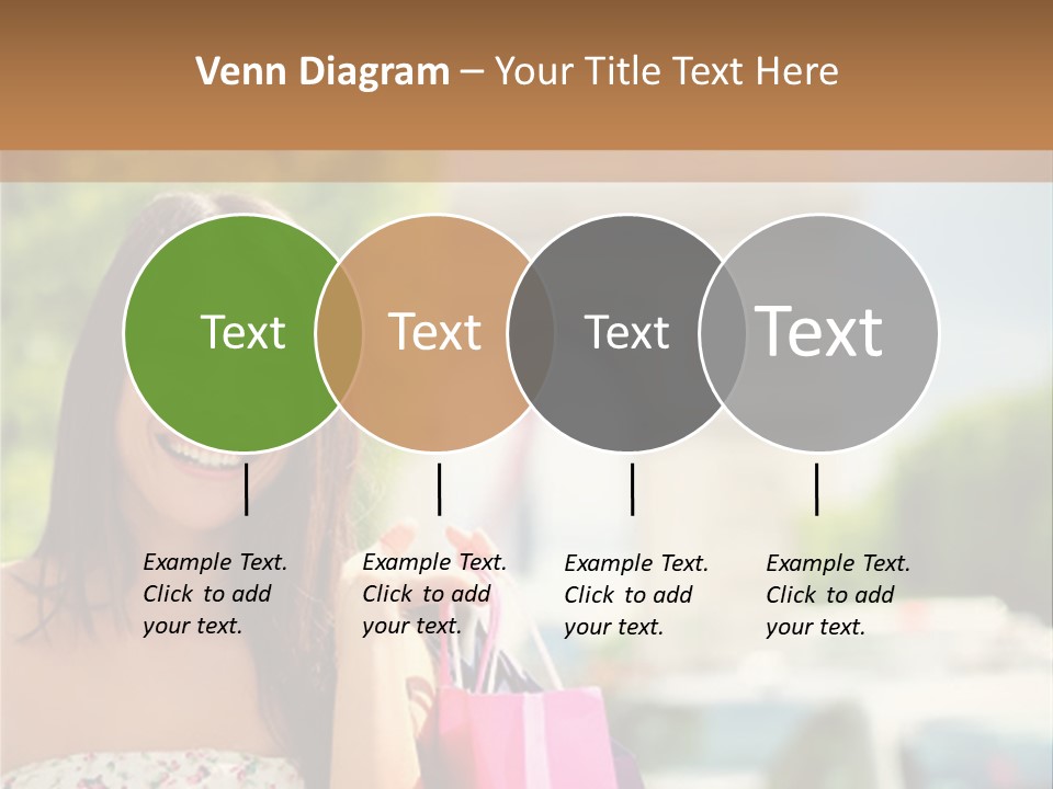 Female Elysees Happy PowerPoint Template