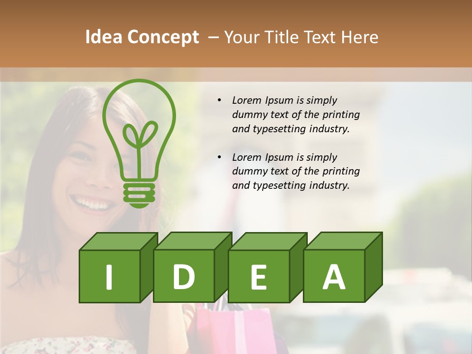 Female Elysees Happy PowerPoint Template