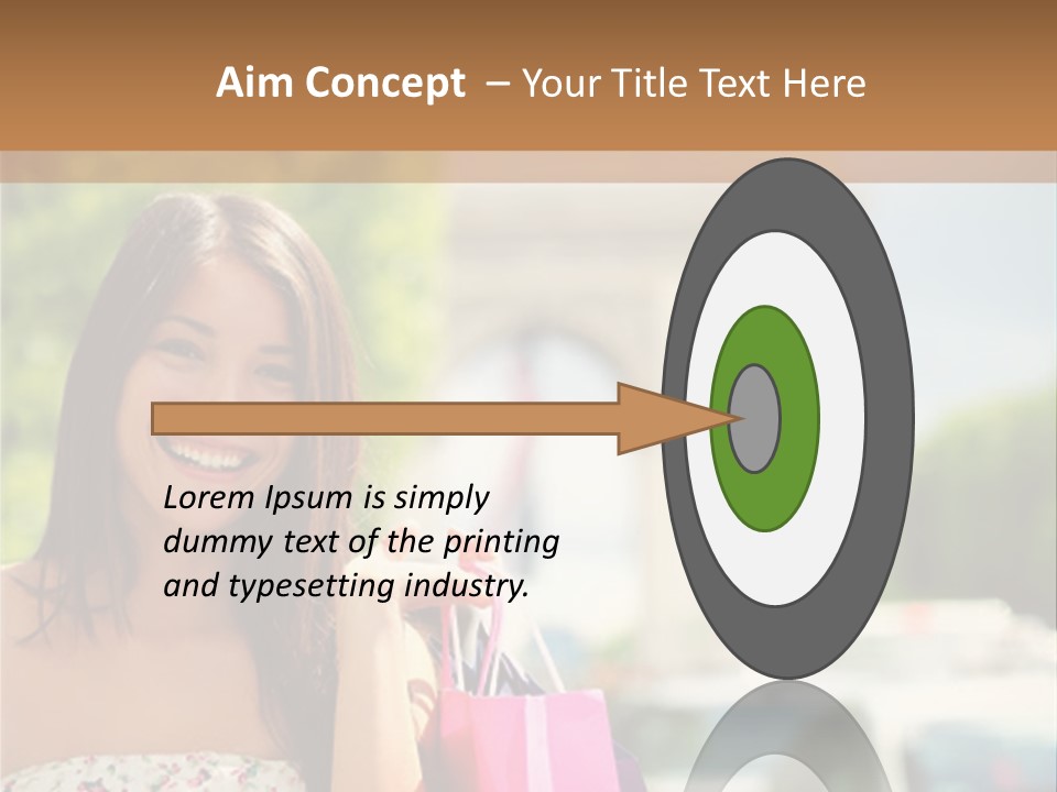 Female Elysees Happy PowerPoint Template