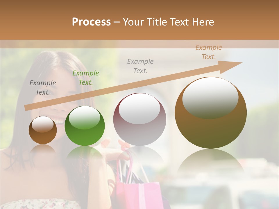 Female Elysees Happy PowerPoint Template