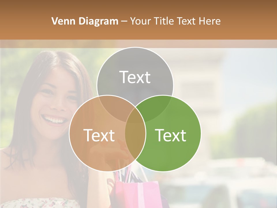 Female Elysees Happy PowerPoint Template