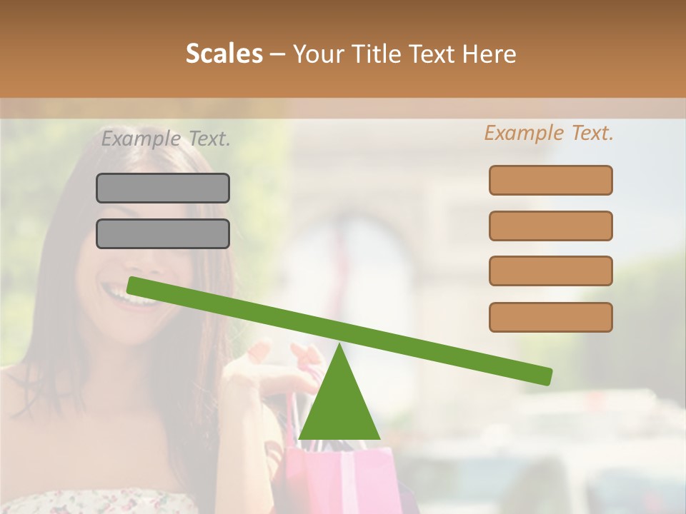 Female Elysees Happy PowerPoint Template