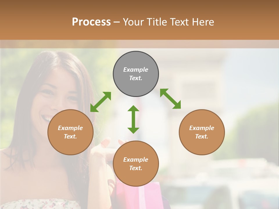 Female Elysees Happy PowerPoint Template