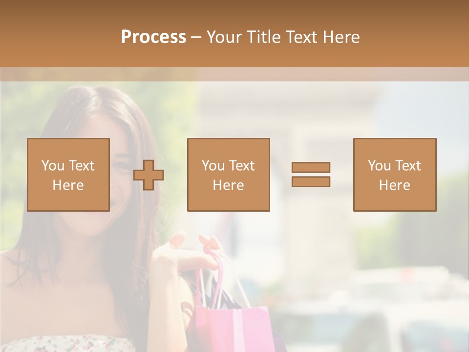Female Elysees Happy PowerPoint Template