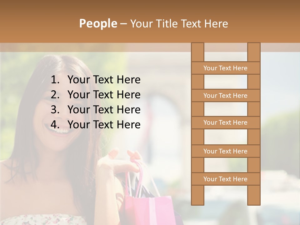 Female Elysees Happy PowerPoint Template