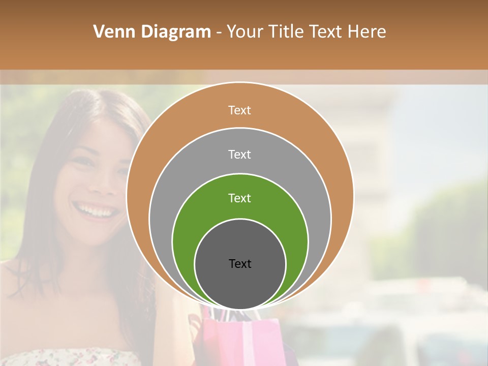 Female Elysees Happy PowerPoint Template