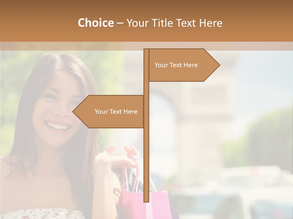 Female Elysees Happy PowerPoint Template