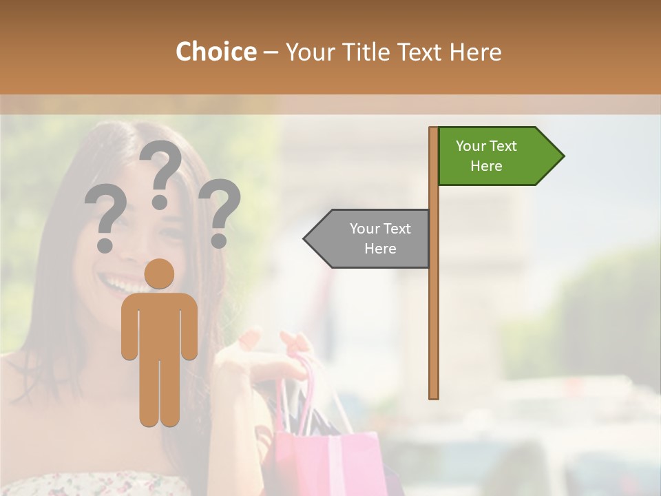 Female Elysees Happy PowerPoint Template