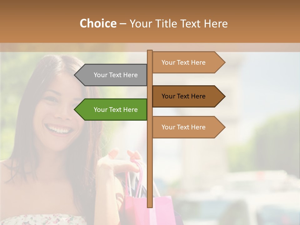 Female Elysees Happy PowerPoint Template