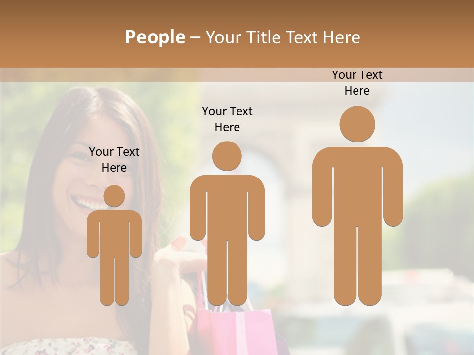 Female Elysees Happy PowerPoint Template