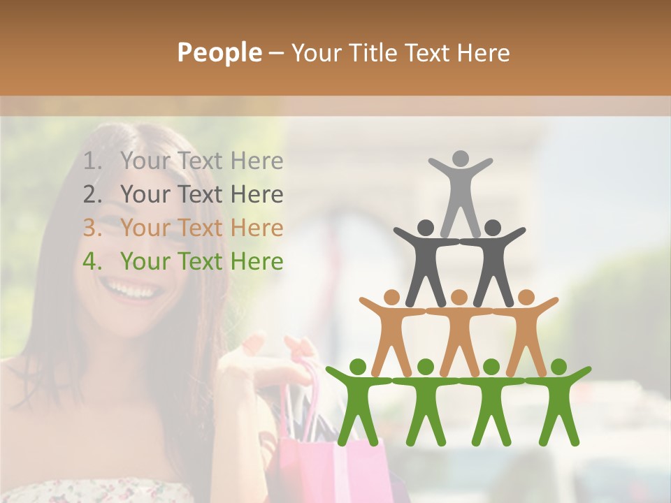 Female Elysees Happy PowerPoint Template