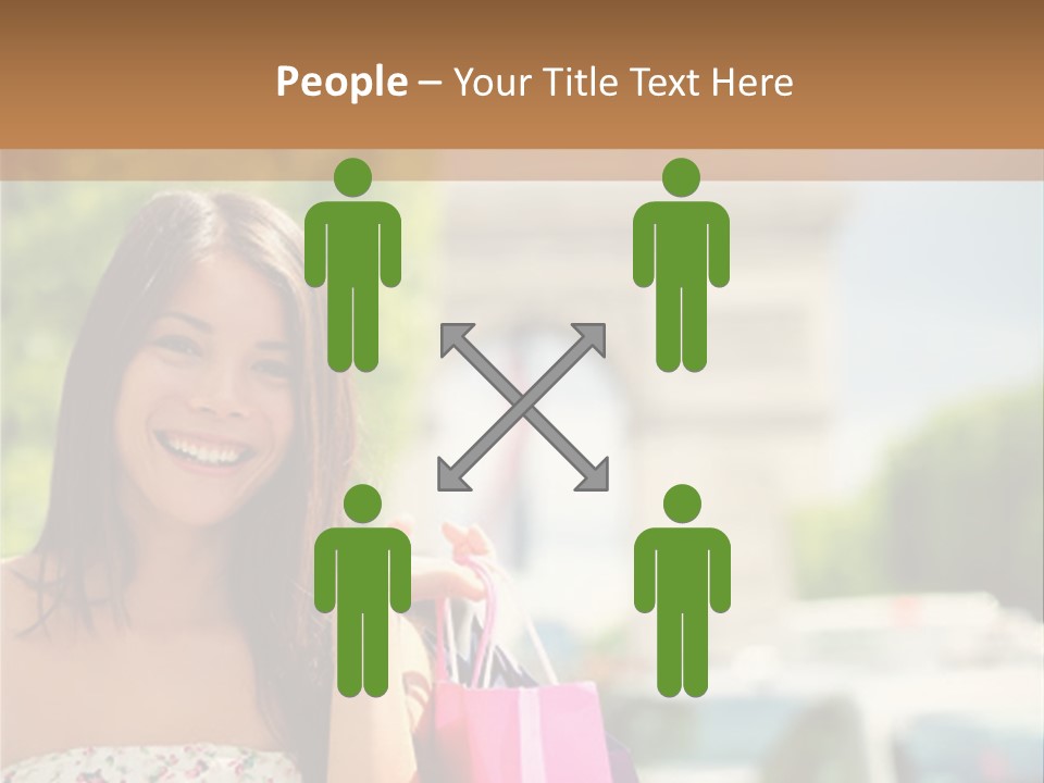 Female Elysees Happy PowerPoint Template