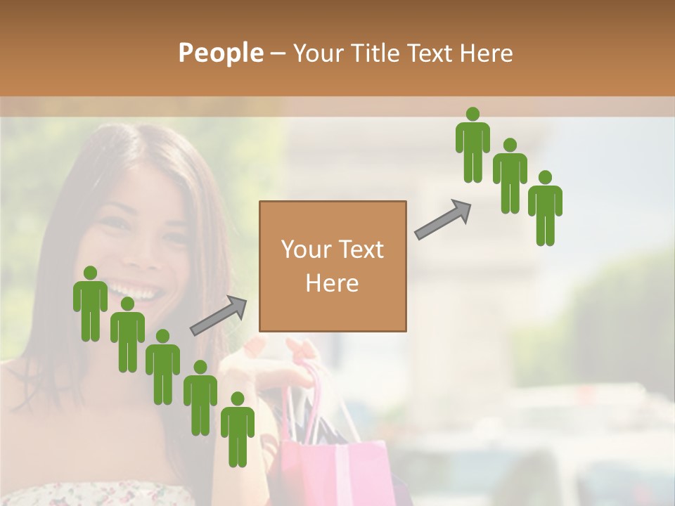 Female Elysees Happy PowerPoint Template