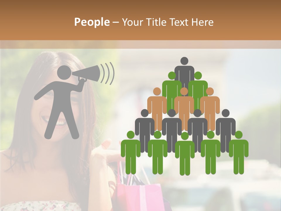 Female Elysees Happy PowerPoint Template