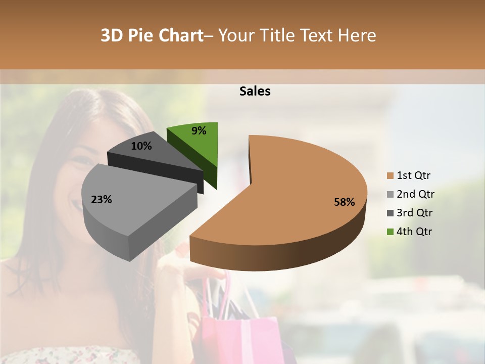Female Elysees Happy PowerPoint Template