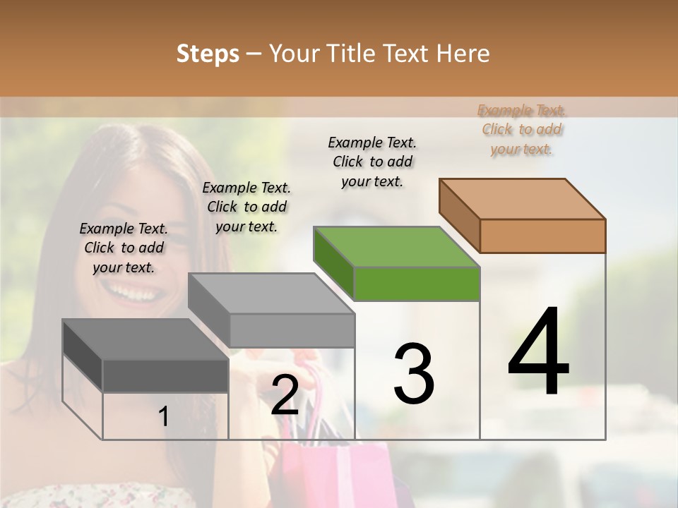 Female Elysees Happy PowerPoint Template