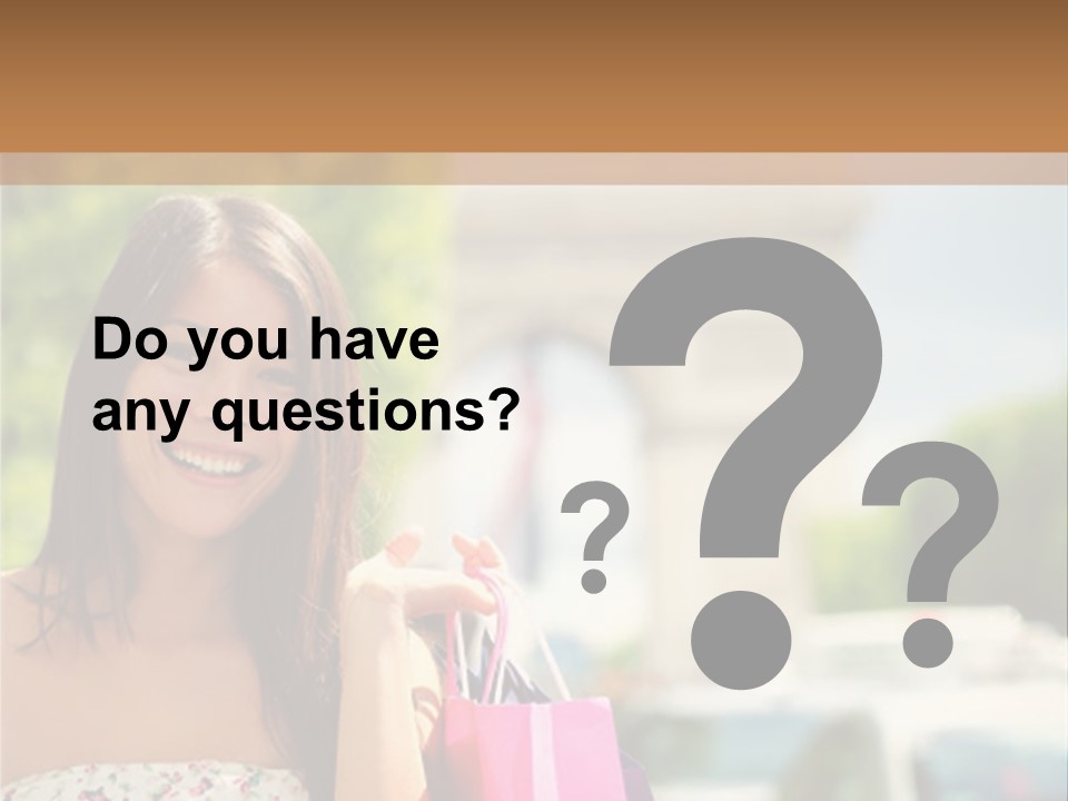 Female Elysees Happy PowerPoint Template