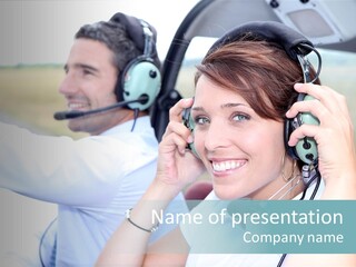 Closeup Flying Female PowerPoint Template