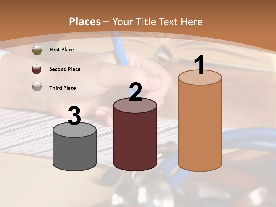 Desk Prescription Stethoscope PowerPoint Template