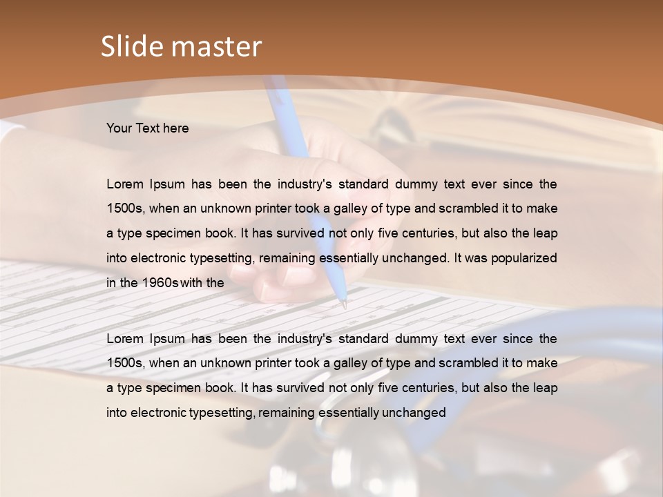 Desk Prescription Stethoscope PowerPoint Template