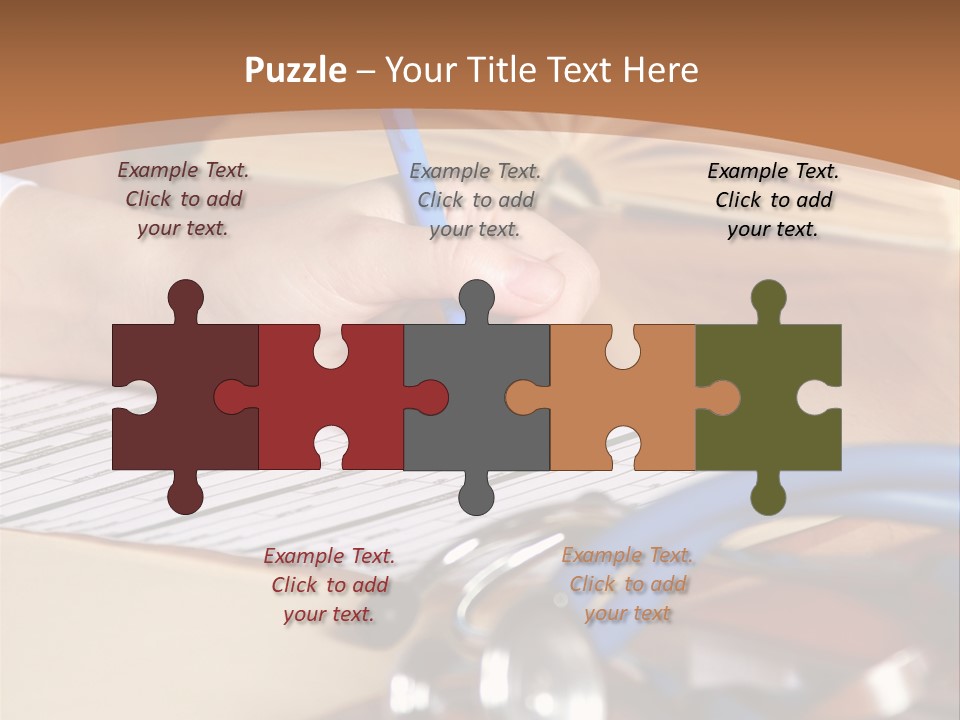 Desk Prescription Stethoscope PowerPoint Template