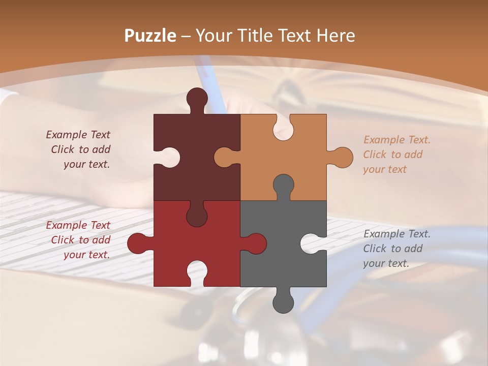 Desk Prescription Stethoscope PowerPoint Template
